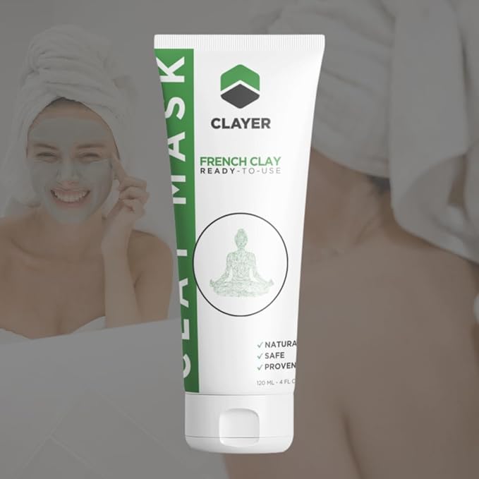 ACTIVE CLAY MASK - Ready-to-use HEALING Facial Mask & Body - HEAVY METAL FREE - 100% Natural - Blemishes, oily skin, detox, blackheads, pimples and more - 4 FL. OZ.
