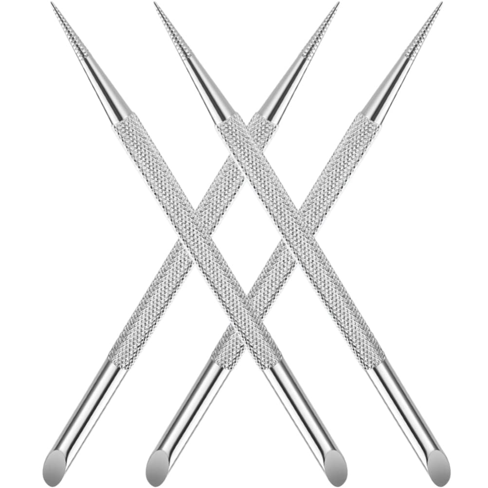 4pcs Stainless Steel Cuticle Pusher Nail Dotting Pen Metal Dead Skin Remover for Professional Manicure Pedicure Nail Art Care Tools