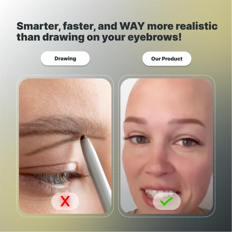 50 Pairs Dark Brown Temporary Eyebrow Tattoos, Waterproof and Smudge-Proof Dark Everyday Style Realistic Eyebrow Stickers for Men & Women, Easy to Apply, Won't Work on Existing Brows