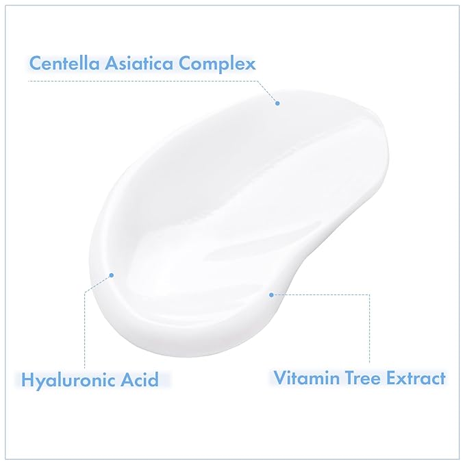 Cica Panthenol Cream, 50,000ppm Panthenol, Centella Asiatica & Hyaluronic Acid, Barrier Repair Moisturizer for Dry, Sensitive Skin, Korean Skincare, 150g, 5.29 oz.