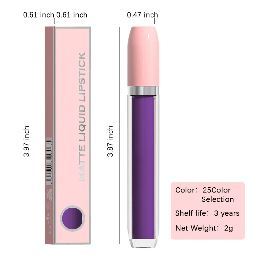 BINGBRUSH Super Matte Longwear No-Budge Stay On Smudge Proof Liquid Lipstick Long Lasting Makeup for Women,Highly Pigmented Color and Instant Shine, Cheeky
