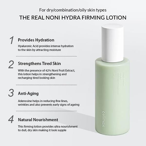 celimax Noni Hydra Firming Lotion | with Noni Extract & Hyaluronic Acid, Soothing Moisturizer for Hydrating, Face Moisturizing, For Dry & Sensitive Skin,150ml
