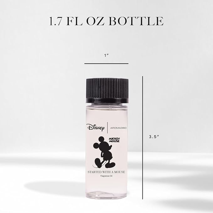 Aroma360 | Disney Mickey & Friends - Started with A Mouse Fragrance Oil | Luxury Essential Oil Diffuser | Aromatherapy Scent Diffuser Oil | Lemon, Bergamot and Ocean 1.7 fl oz, 50 mL