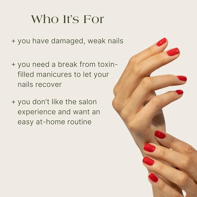 Botanist The Remedy | Nail Strengthening Polish | Repairs & Hardens Nails Damaged from Acrylics, Dip & Gel Manicures | Non-Toxic, 84% Plant Based, 21-Free & Vegan (Poppy Red)