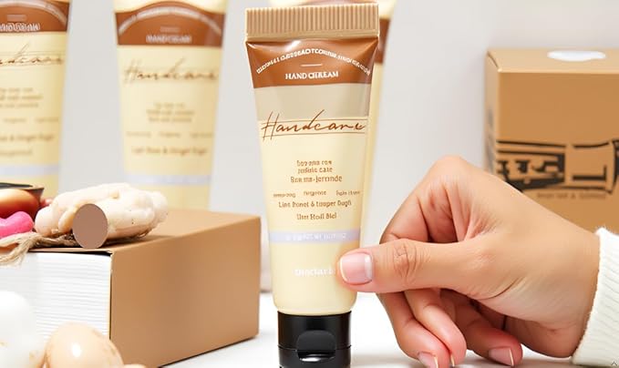 6 Pack Travel Size Hand Cream Set - 1 oz Moisturizing Lotion for Dry Cracked Hands, Light Rose & Ginger Sugar Scented Hand Lotion Gift for Women, Nurses, Teachers, Bridesmaids Gifts