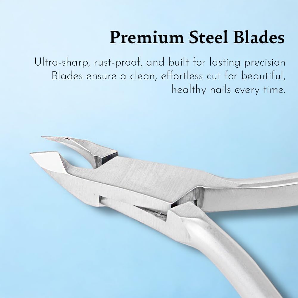 Cuticle Trimmer with Cuticle Pusher & Nano Nail File - Cuticle Nipper Cuticle Remover Nippers Professional Stainless Steel Clippers Pedicure Manicure Tools for Fingernails