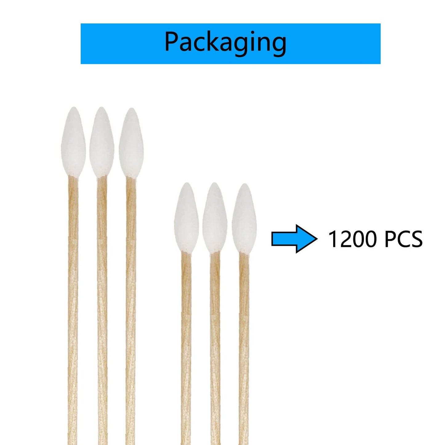 1200pcs Precision Cotton Swabs with 6'' Long Sticks for Gun Cleaning, Makeup or Pets