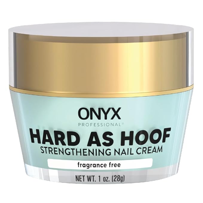 Onyx Professional Hard As Hoof Nail Strengthening Cream, Unscented - Nail Growth & Conditioning Cuticle Cream Stops Splits, Chips, Cracks & Strengthens Nails, 1 oz