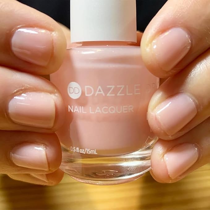 Dazzle Dry Mini Kit 4 Step System - Livin' La Vida Yoga, a soft and pale creamy pink with a hint of diamond dusted shimmer. Semi-sheer cream. (5 Piece Kit / 5 Manicures)