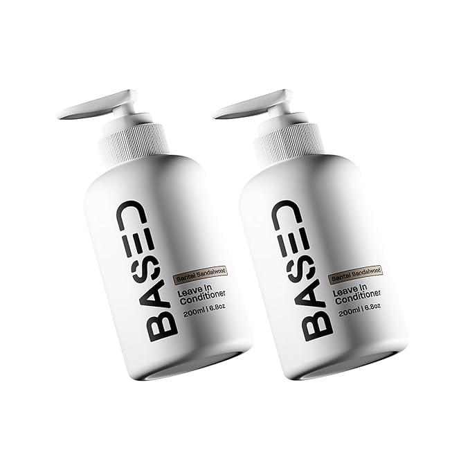 BASED Leave-In Conditioner, Instant Frizz Control, Hydrates & Nourishes Hair, Premium Leave-In Conditioner for Men, Healthy Frizz-Free Hair in Minutes (6.8 oz Pack of 2)