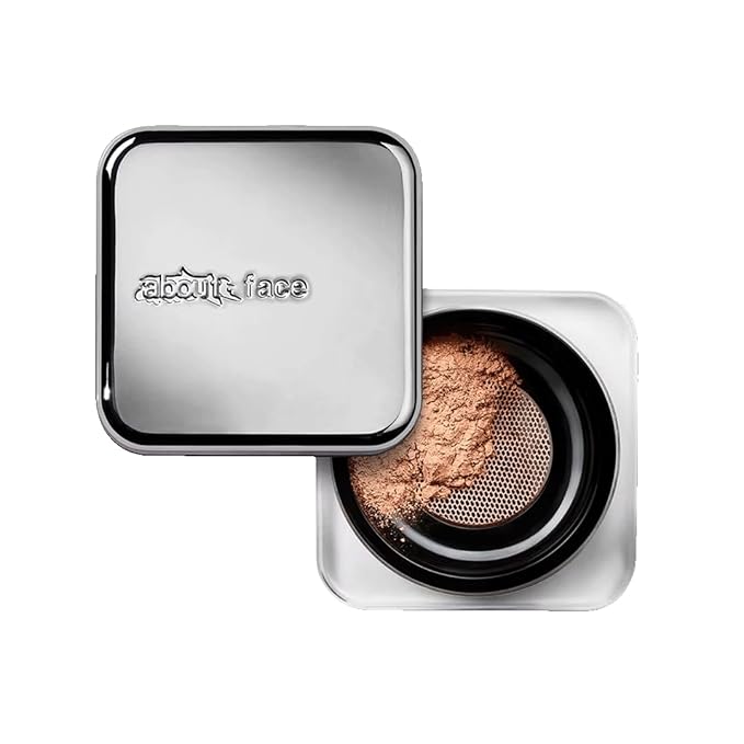 about-face Curtain Call Set & Smooth Loose Powder Draped – Lightweight, Oil-Absorbing Setting Powder with Rice Starch & Corn-Based Talc Alternative – Vegan, Cruelty-Free – 0.35oz (Medium)
