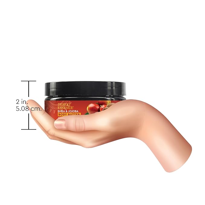Desert Essence, Shea & Jojoba Body Butter 7.5oz, Hyaluronic Acid & Coffee Oil, Deeply Moisturizing and Nourishing, Antioxidant Rich, Moisture Rich Botanicals Shea Butter & Jojoba Oil
