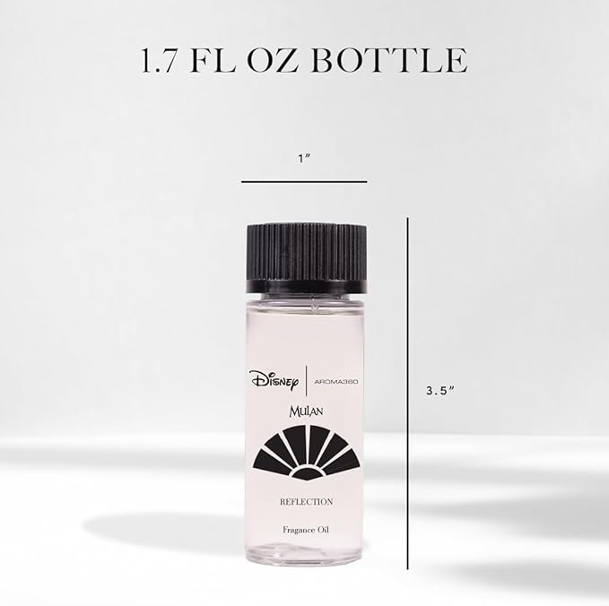 Aroma360 | Disney Reflection Fragrance Oil Blend | Disney Princess Mulan | Luxury Essential Diffuser Oil | Aromatherapy Scent Diffuser Oil | Bergamot, Nutmeg and Jasmine 1.7 fl oz 50mL