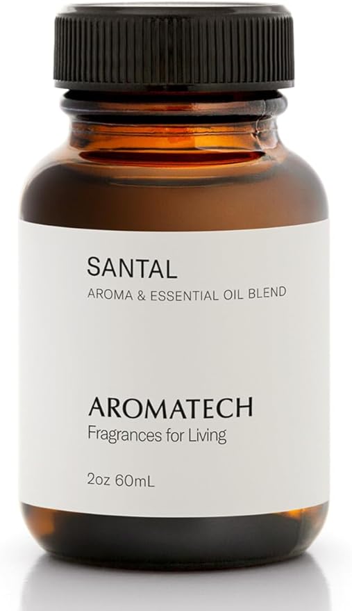 AromaTech Santal Aroma Essential Oil Blend: Luxury Hotel Inspired Aromatherapy with Amber, Vanilla, Cedar & Sandalwood for Ultrasonic Diffusers & Nebulizers - 2 fl oz, 60 mL