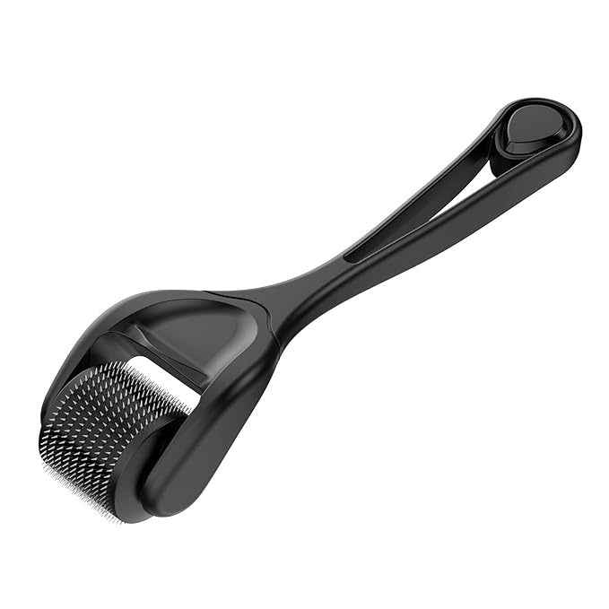 Derma Roller 540 Stainless Steel Black MOOKARDILANE Microneedling Roller w/Storage Case - C