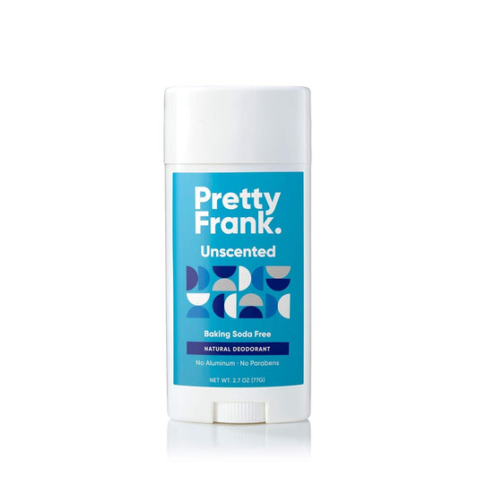 Pretty Frank Natural Aluminum-Free Deodorant Stick, Baking Soda-Free, Unscented (1-Pack) | Sensitive Skin Friendly, Effective Odor Control for Women & Men, Organic Ingredients, No Added Fragrance