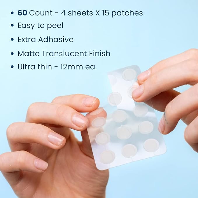 CLEAN SKIN CLUB 60 Invisible Vegan Pimple Patches, Derma Dot Hydrocolloid for Covering Zits, Blackhead, Blemish, Absorbing Face Cover Sticker, Skincare Treatment, Non Toxic Ingredients