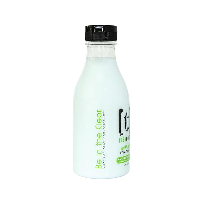 Teenology Conditioner for Teens - Avoid Forehead and Body Acne - Sulfate and Paraben Free, Noncomedogenic, Natural Botanical Extracts, Sweet Mint - 16 oz.