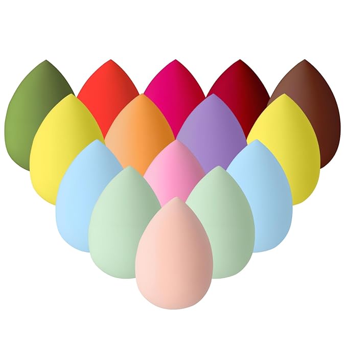 15-Piece Makeup Sponge Set - Makeup sponges without latex, Soft, Reusable & WashableMulti-Shape Beauty Sponges for Wet & Dry Use, Value Pack Makeup Blenders for Foundation & Concealer (15 packs)