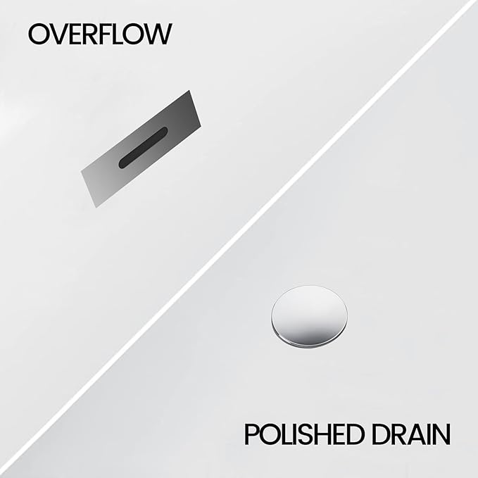 59 Inch Acrylic Freestanding Bathtub - Elegant Deep Soaking Stand Alone Tub with Chrome Drain, Perfect for Main Bathrooms,Flora White