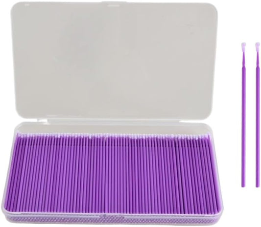 400PCS Disposable Micro Swabs for Eyelash Extension, Micro Cotton Swabs, Micro Applicators Eyelash Swabs for Makeup Application (Purple)