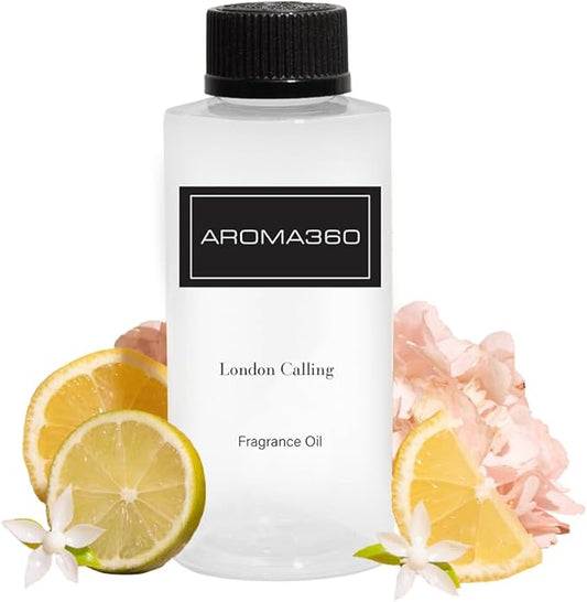 Aroma360 | London Calling Oil Blend | Luxury Aromatherapy Scent Diffuser Oil | White Tea, Cedarwood and Soku Lime, 6.7 fl oz