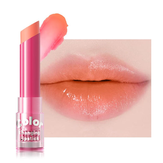 BINGBRUSH Color Changing Lipstick Set, PH Mood Peach Lip Balm and Gloss, Long Lasting Tinted Lip Stain (03# Coral Kiss, 1 Count (Pack of 1))