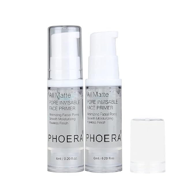 2 Pack PHOERA Face Primer,Magical Perfecting Base Face Mattifying Primer Anti-Aging WrinklesShrink Pore Remove Fine Lines Exfoliating Anti-Oxidation.(6Ml)