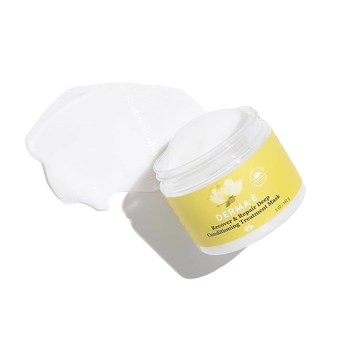 DERMA E Recover & Repair Deep Conditioning Treatment Mask - Argan Oil Hydrating Hair Mask Restores Dry, Damaged, Color Treated or Frizzy Hair, 5 Oz