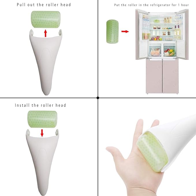 3 in 1 Ficial Face Ice Jade Roller and Gua Sha Tool, 100% Natural Real Jade Anti-Wrinkle Face Eye Neck Massager Tool, Reduce Wrinkles, Puffiness, Migraine, Redness, Pain and Injury (Purple)