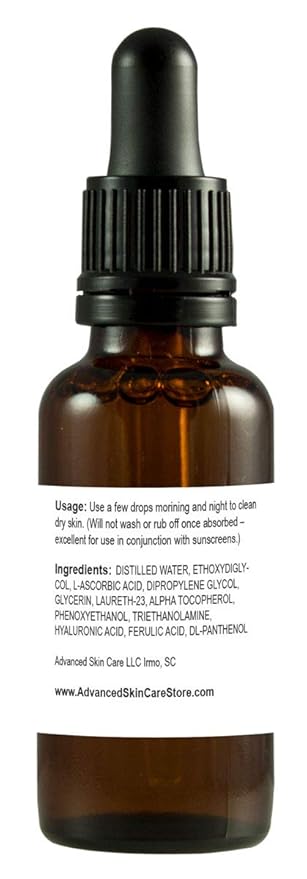 Advanced Skin Care | Vitamin C Face Serum with Vitamin E and Ferulic Acid | Hydrating and Skin Brightening Formula | Rejuvenating & UV Protection | All Skin Type 1oz Vitamin C Serum for Face