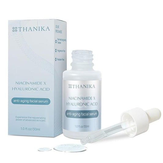 Anti Aging Hyaluronic Acid Serum with 10% Niacinamide - Face Hydration with Inulin - Lightweight Anti Aging Serum for Wrinkles, Fine Lines & Uneven Skin Texture - 1 fl oz