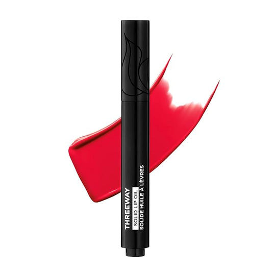 Deck of Scarlet Threeway Solid Lip Oil, Vegan Formula With Hyaluronic Acid and Hydrating Oil Blend, Glossy Finish - Coral Rose