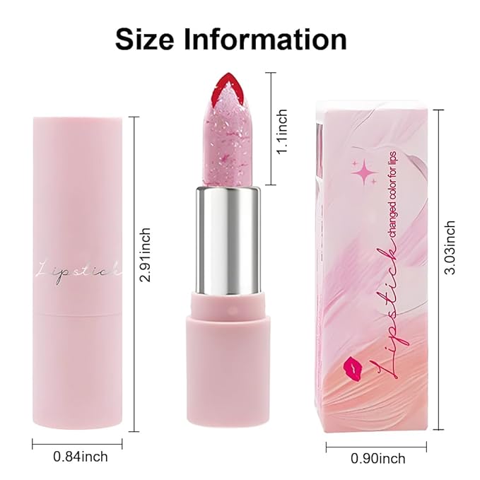BINGBRUSH 3Pcs Ph Lipstick Color Changing,Crystal Jelly Gold Leaf Clear Mood Long Lasting Labiales Lip Care Moisturizer Lip Balm Korean Magic Lip Gloss 24 Hours Lip Tinted Stain Makeup Set for Women