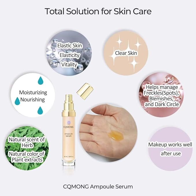 Ampoule Serum for hydrating, nourishing, wrinkles, freckles, blemishes, dark circles | Hyaluronic Acid, Vitamin C, Collagen, Peptide, 7 Amino Acids, Adenosine | Korean Facial Skincare