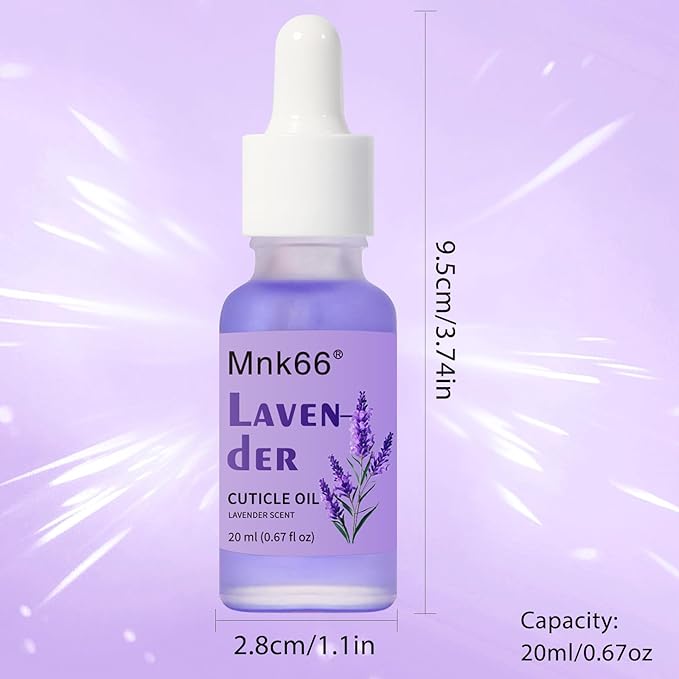 Cuticle Oil, Moisturizing Repairing Nail Oil, Plant-Based Formula for Damaged Nails Dry Cuticles, Strengthening Hydrating, Rose, Jasmine, Lavender, Nail Care, 20ml,YNC-002