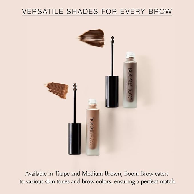 Boom Brow ™ Easy-to-Apply Lightweight Brow Mousse, Moisturizing, Subtle Definition, Volume, Shape & Color Enhancement, Boom Beauty By Cindy Joseph Cosmetics - (Medium Brown)