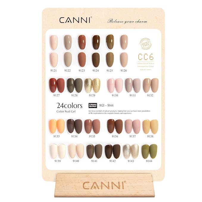 CANNI 30Pcs 9ML Hema-free Gel Nail Polish Set,Nude Brown Red Glitter Gold Gel Polish Kit Soak Off LED Nail Gel Polish Set Nail Art Starter Manicure Salon DIY at Home