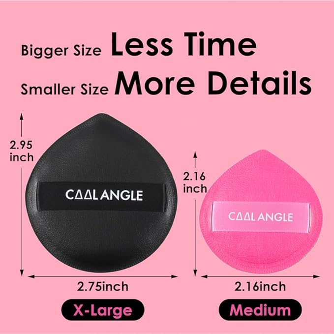 4Pack Makeup Sponge Latex-Free Soft Blender Sponge Perfect for Foundation Concealer Cream Powder, Beauty Sponge Set for Long-lasting and Natural Makeup, 2X-Large Black and 2 Medium Pink