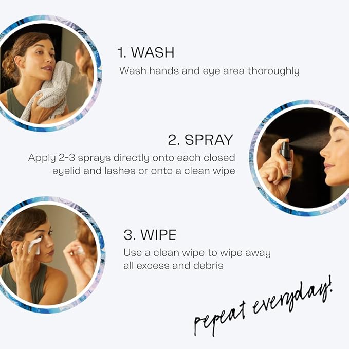 Avenova Eyelid and Eyelash Cleanser Spray - Pure Hypochlorous Acid, Gentle Everyday Lash Cleanser For Eye Irritation, 20mL (0.68oz)