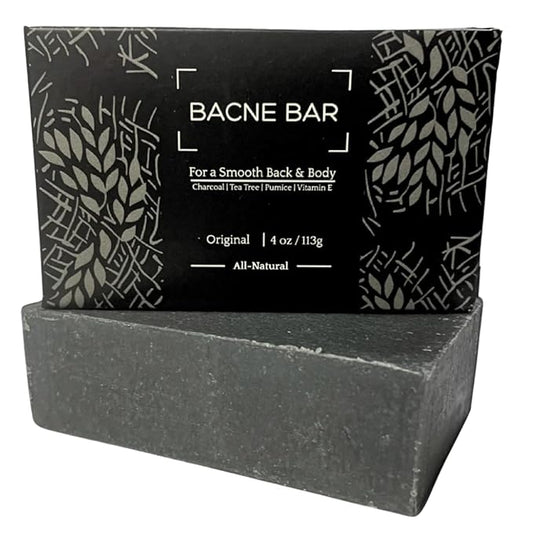 All Natural Body Acne Soap with Charcoal, Pumice, Tea Tree Oil & Vitamin E for a Deep Exfoliation Back Acne Treatment, Not for Sensitive Skin