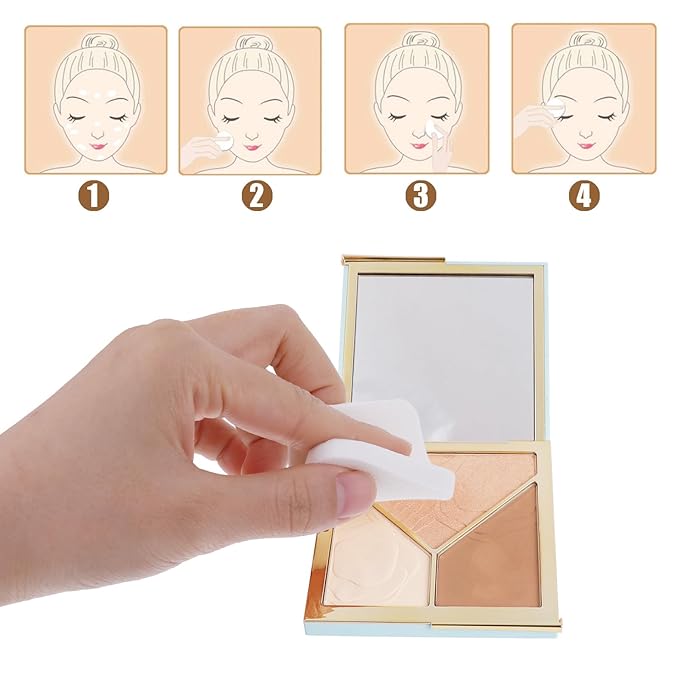 50Pcs White Square Makeup Sponge Facial Powders Puff Cosmetic Sponge Square Foam Pad Beauty Makeup Eye Face Foundation Powders Blender for All Skin Types, Wet and Dry Dual Use