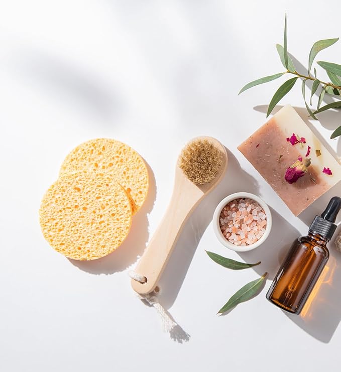 50-Count Compressed Facial Sponges for Daily Facial Cleansing and Exfoliating, 100% Natural Cosmetic Spa Sponges for Makeup Remover, Multicolors