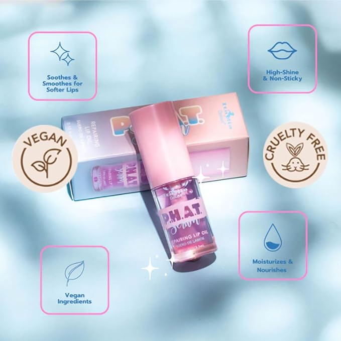 Deluxe 1 x P.H.A.T Serum - Repairing Lip Oil Vitamin E & Zipper Bag