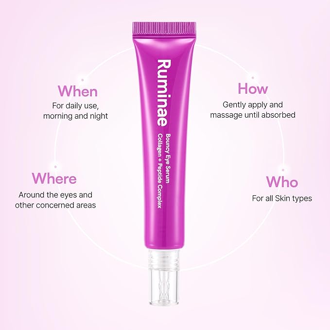 Bouncy Eye Serum | Jelly Eye Serum with Dual Collagen & 12 Peptides | Depuffing Formula for Dark Circles, Puffiness & Hydrating | Non-Irritating, Gentle Korean Skincare (1.01 fl oz / 30ml)