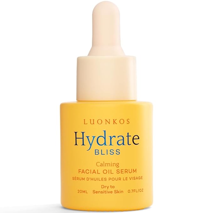 Bliss Facial Serum, Oil-Based Alternative to Vitamin C Serum for Face – Smooth Hydrating Serum with Vitamin E, Almond Oil, Squalane, Flower Extracts - For Dry and Sensitive Skin - 20ml