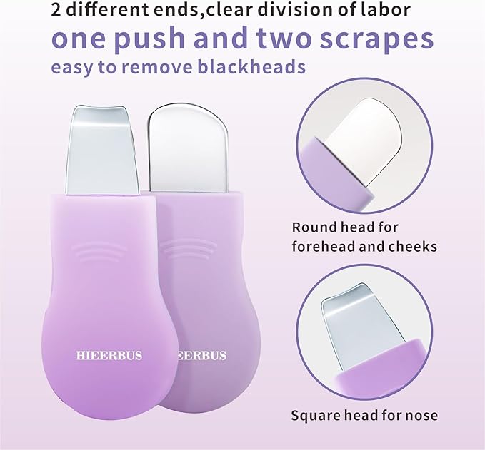 Blackhead Remover Tool,Silicone Face Scrubber, 2 in 1 Nose Pore Brush Scraper for Deep Cleansing,Face Skin Spatula, Nose Black Head Remover, Pore Cleaner Skin Care Tool for Men Women (Purple)