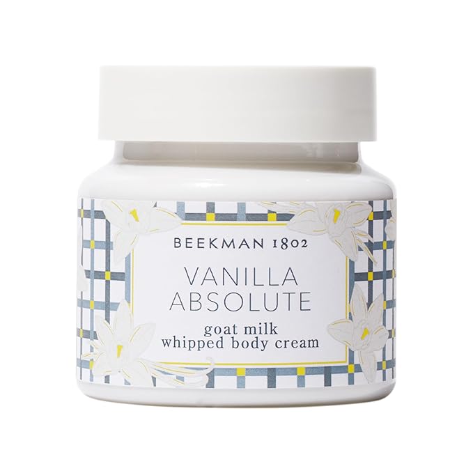 Beekman 1802 Whipped Body Cream, Vanilla Absolute - Scented - 8 oz - Intensely Hydrating & Softens Skin - With Goat Milk - Good for Sensitive Skin - Cruelty Free