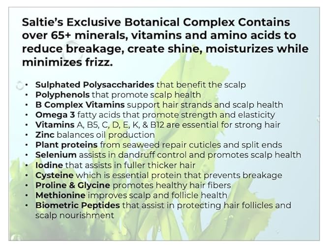 Leave-In Conditioner, 8.5 fl. Oz/250ml - Seaweed, Kelp & Algae Enriched Detangle & Shine Hair Treatment -Ideal For Frizzy and All Hair Type , Protects Scalp