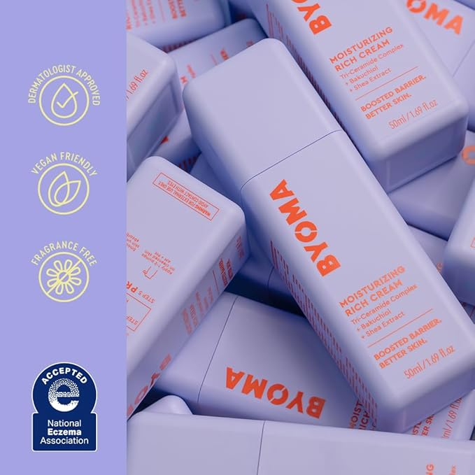 BYOMA Moisturizing Rich Cream - Barrier Repair Cream Face Lotion with Bakuchiol & Shea Extract - Ceramide Face Moisturizer for Dry Skin - Anti Wrinkle, Alcohol Free Face Moisturizer - 1.69 fl.oz